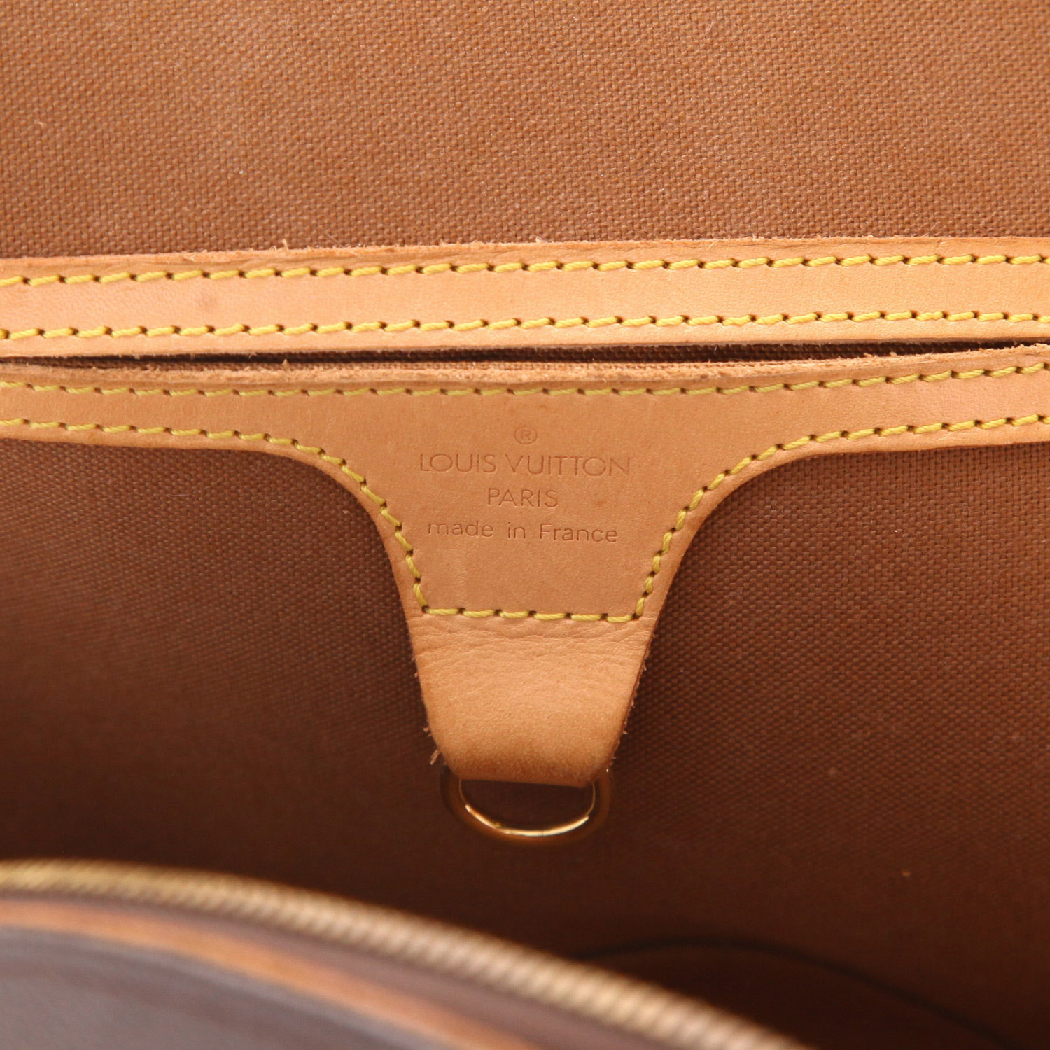 Zaino Louis Vuitton Ellipse in tela Monogram marrone e pelle naturale - Detail D2