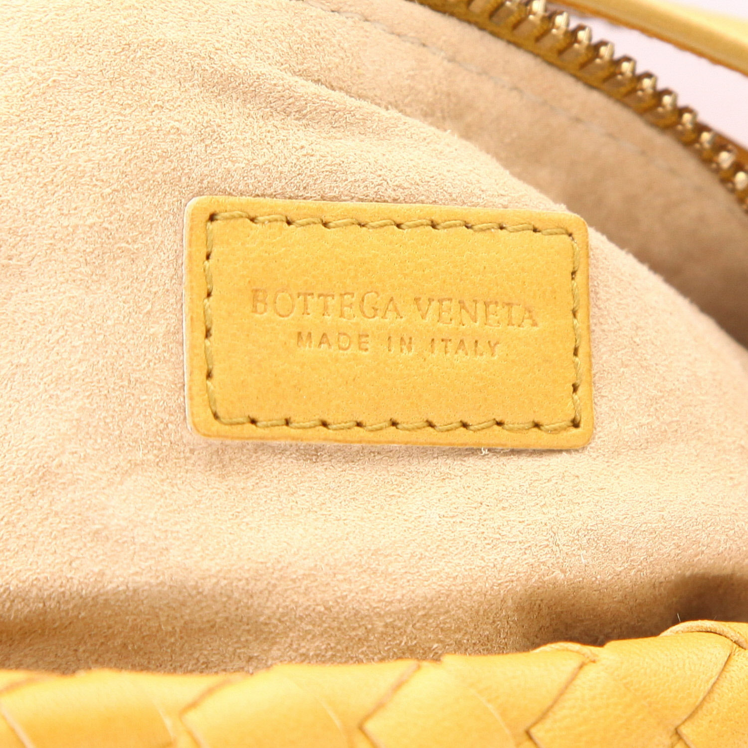 Sac/pochette Bottega Veneta   en cuir intrecciato jaune - Detail D2