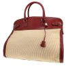 Bolsa de viaje Hermès   en cuero box rojo H y crin beige - 00pp thumbnail