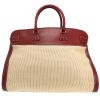 Hermès   travel bag  in red H box leather  and beige hair - Detail D4 thumbnail