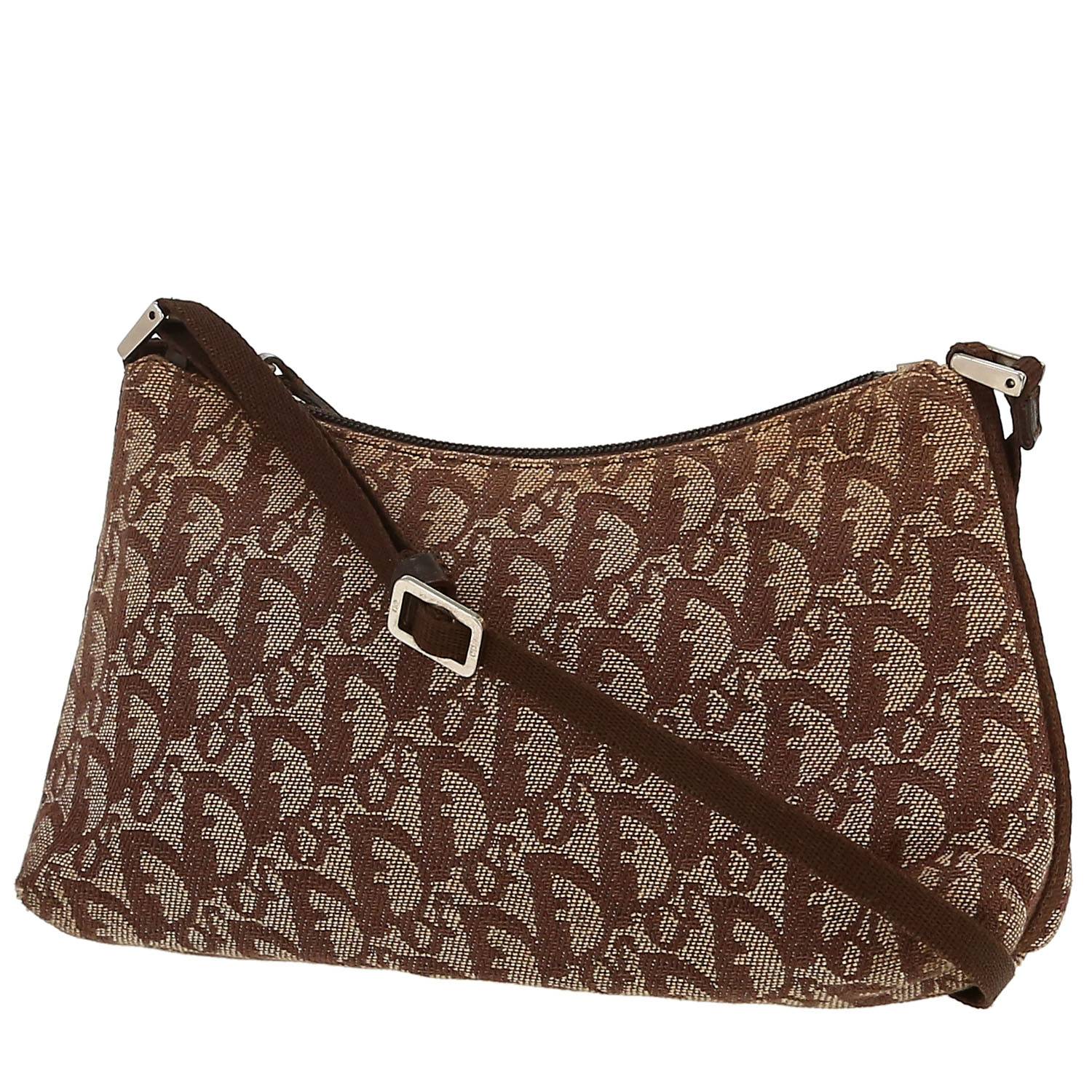 Bolso de mano Dior  Vintage en lona Monogram Oblique marrón y beige