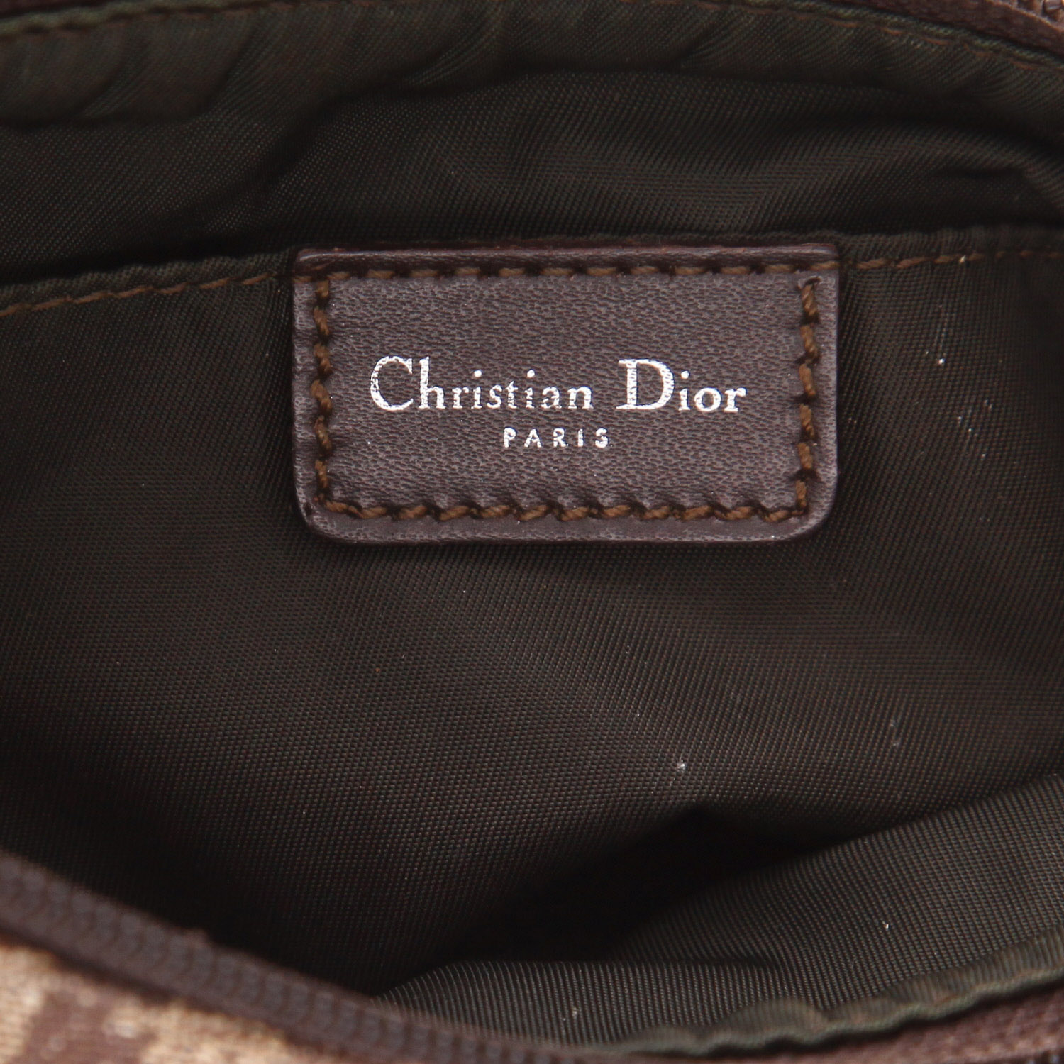 Dior  Vintage handbag  in brown and beige monogram canvas Oblique - Detail D2