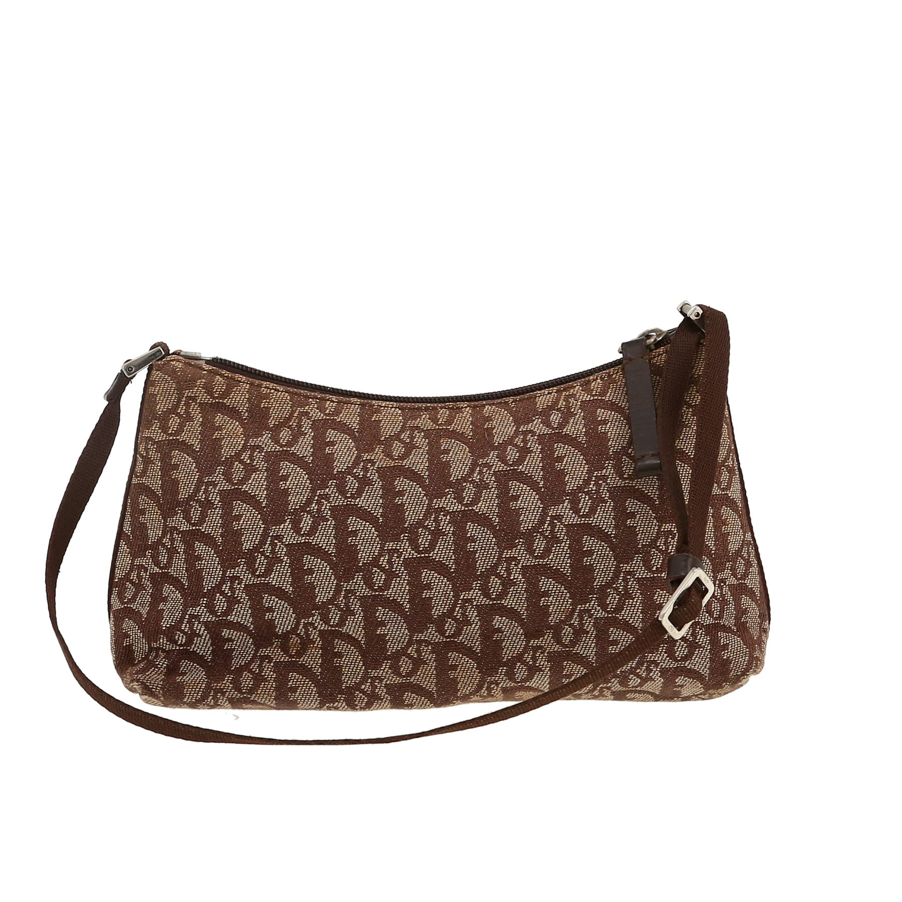 Dior  Vintage handbag  in brown and beige monogram canvas Oblique - Detail D7