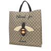 Bolso de mano Gucci   en lona monogram beige y cuero negro - 00pp thumbnail