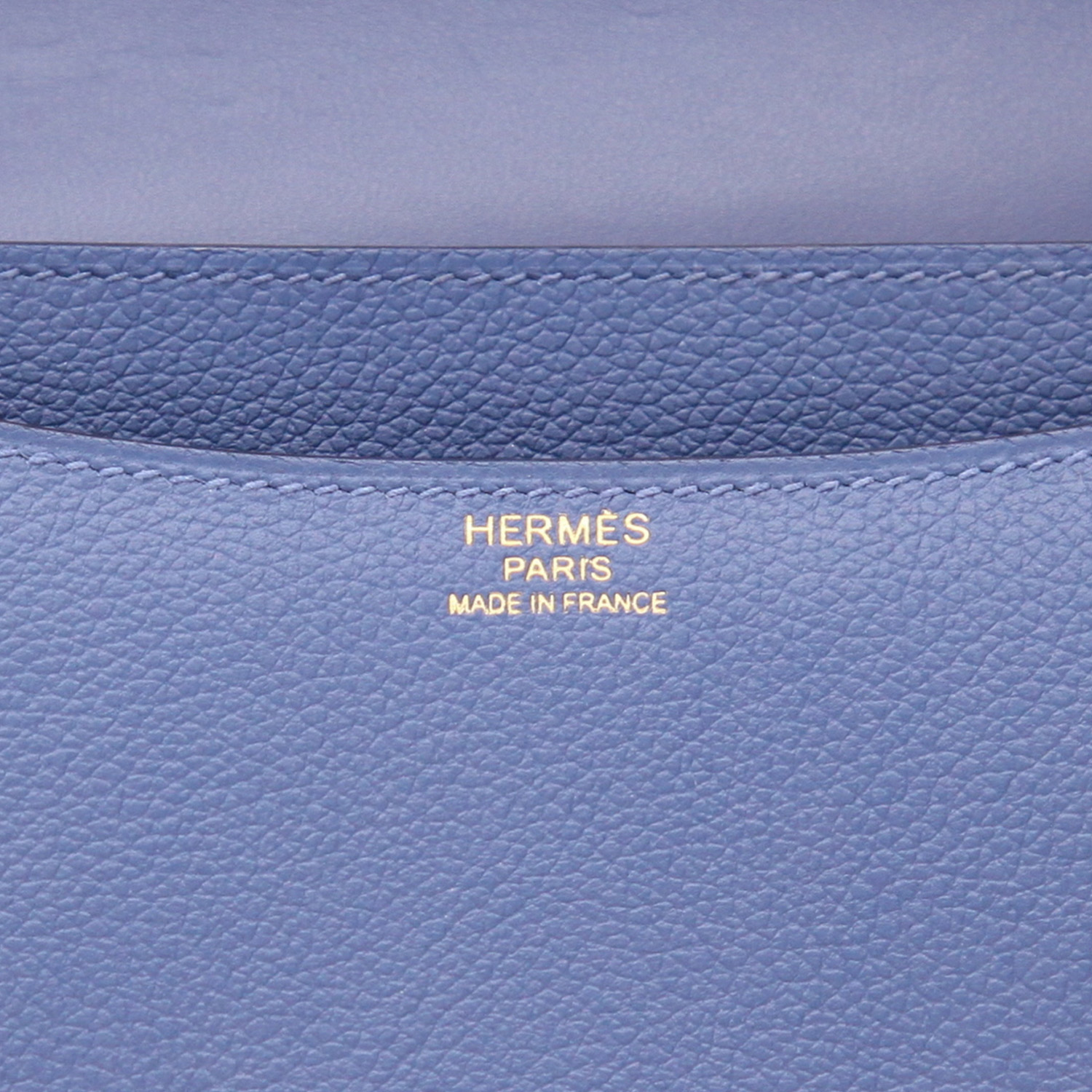 Sac à main Hermès  Constance en cuir epsom Bleu Brighton - Detail D2