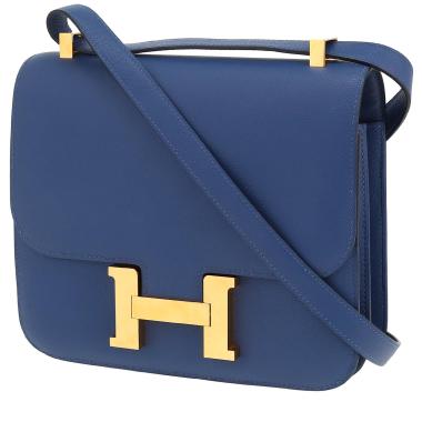 Sac à main Hermès  Constance en cuir epsom Bleu Brighton