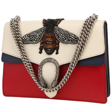 Borsa Gucci  Dionysus in pelle bianca blu e rossa