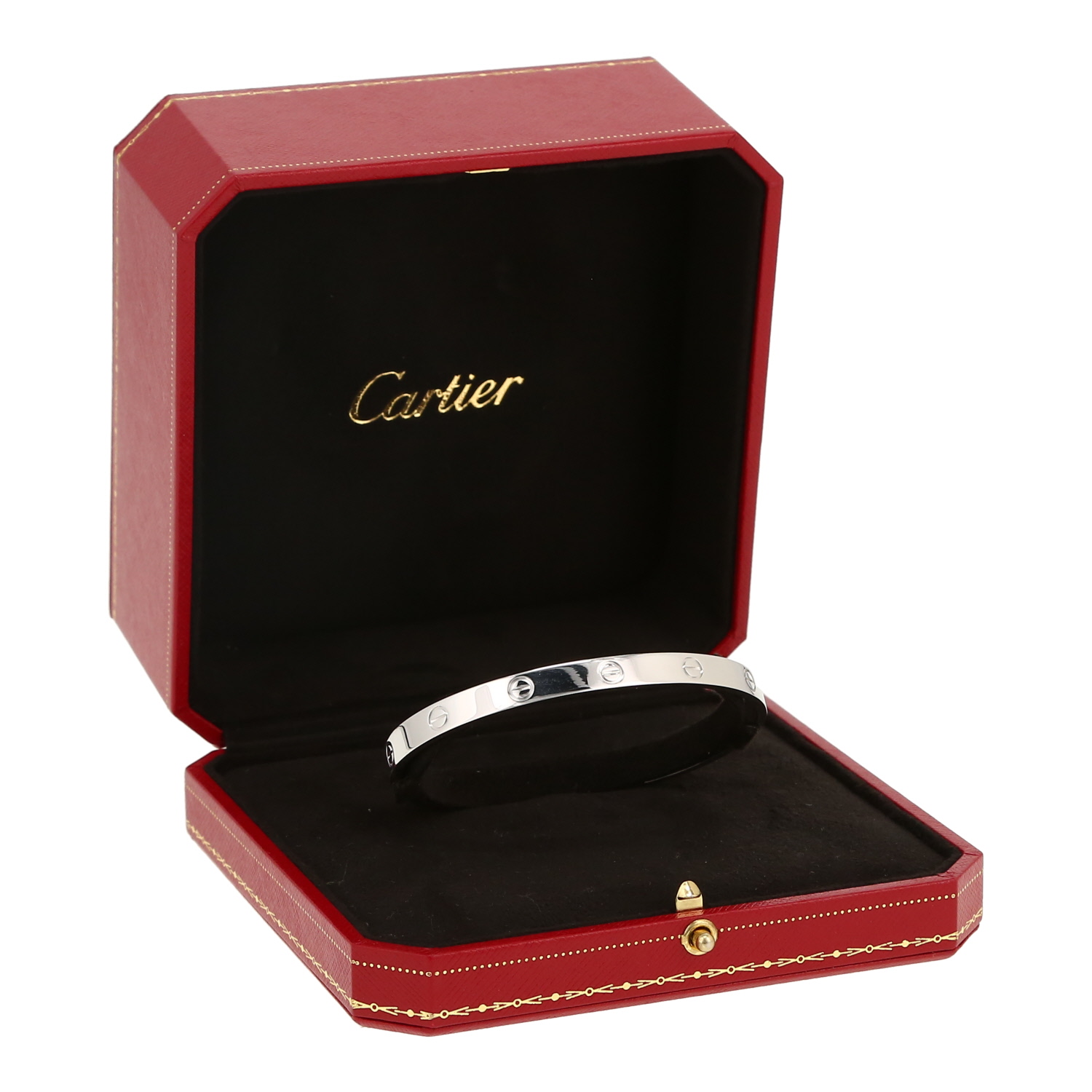 Brazalete abierto Cartier Love ouvert de oro blanco - Detail D2