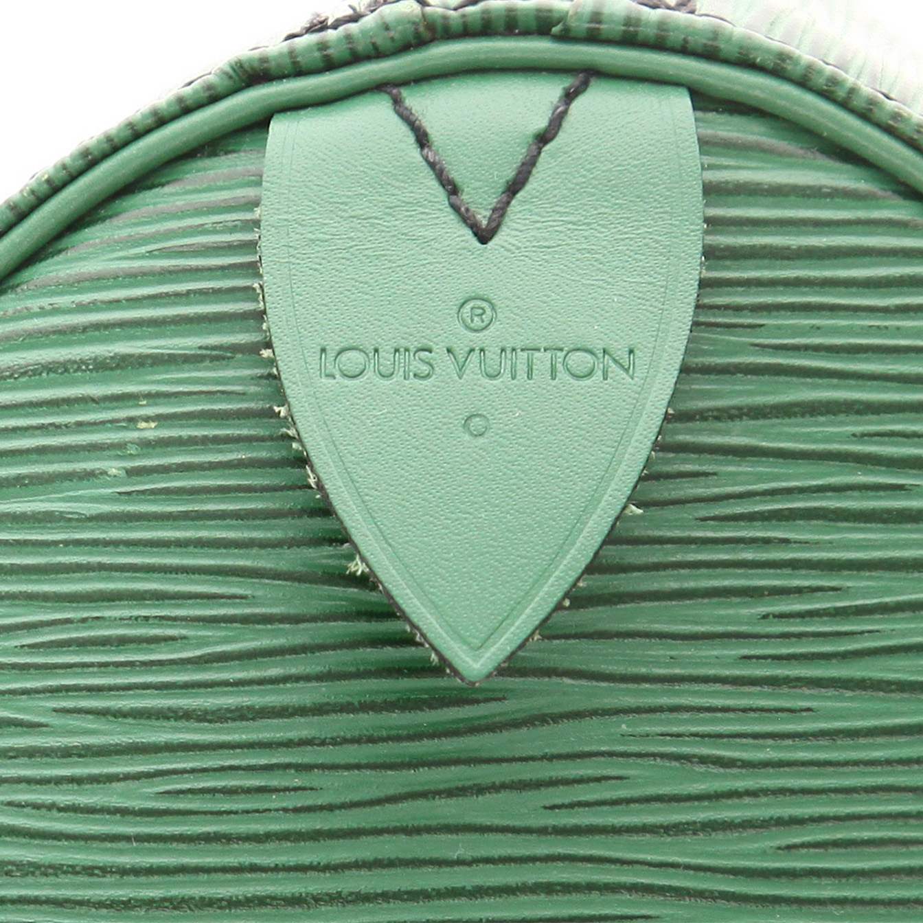 Bolso de mano Louis Vuitton  Speedy 35 en cuero Epi verde - Detail D2