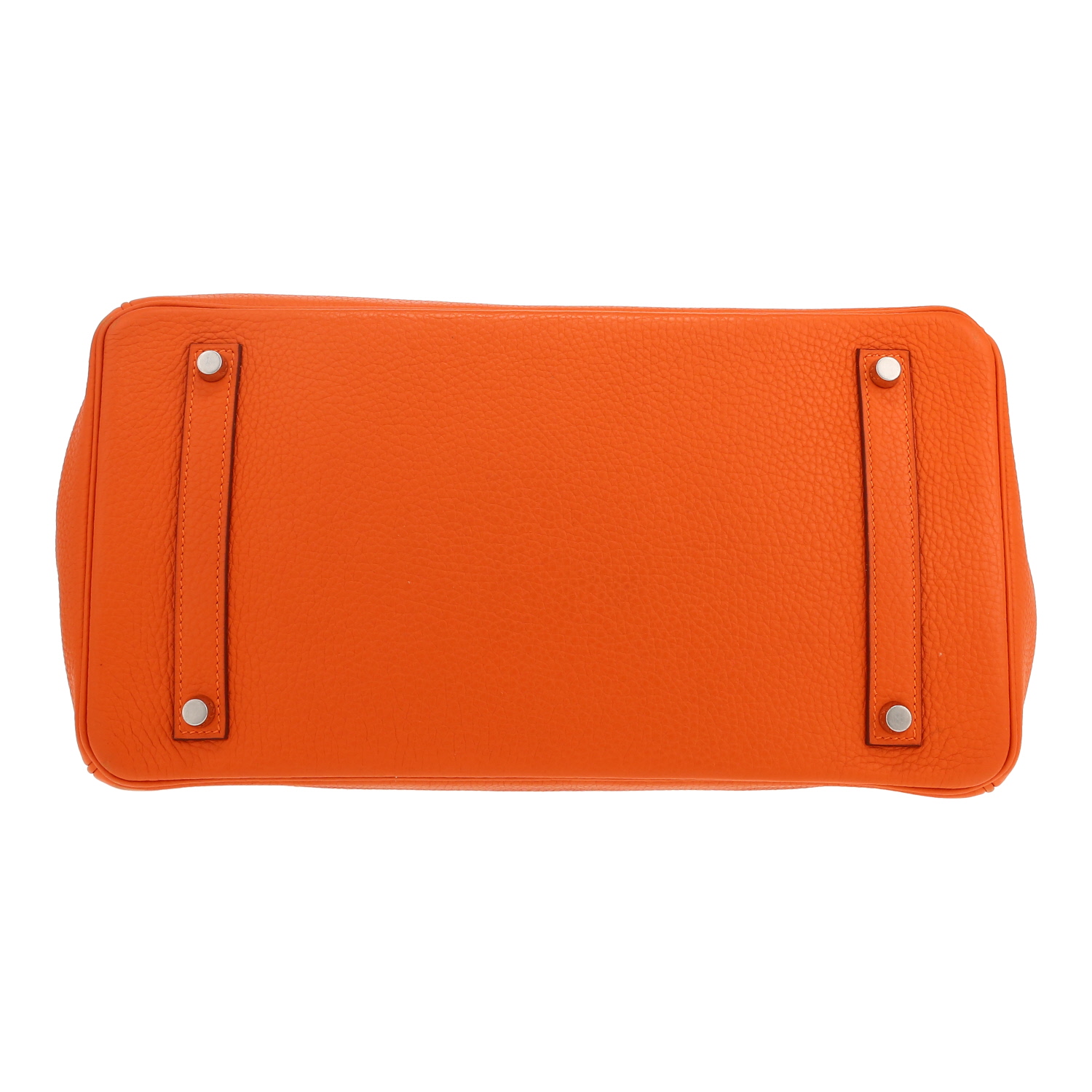 Borsa Hermès  Birkin 35 cm in pelle togo arancione - Detail D1