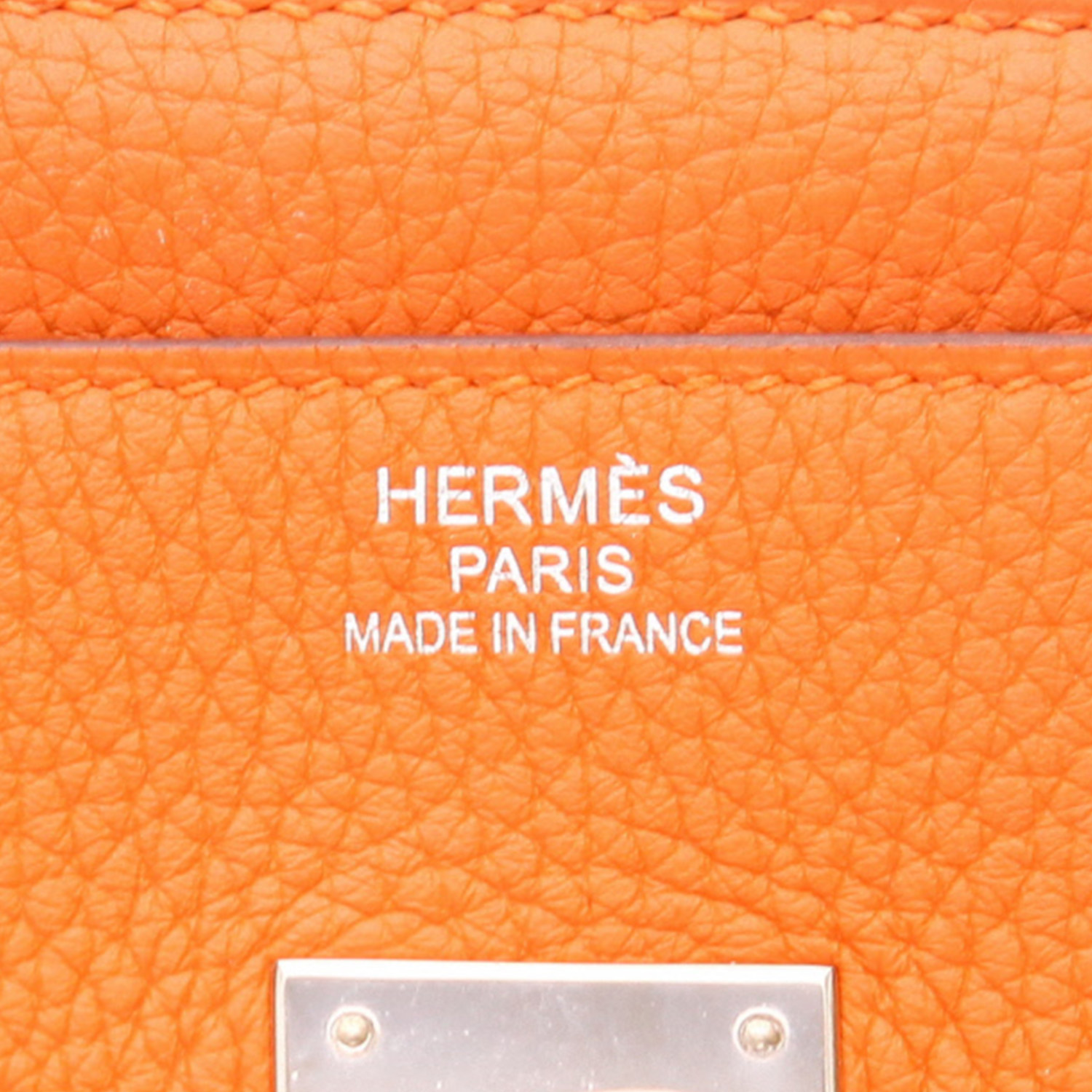 Borsa Hermès  Birkin 35 cm in pelle togo arancione - Detail D2