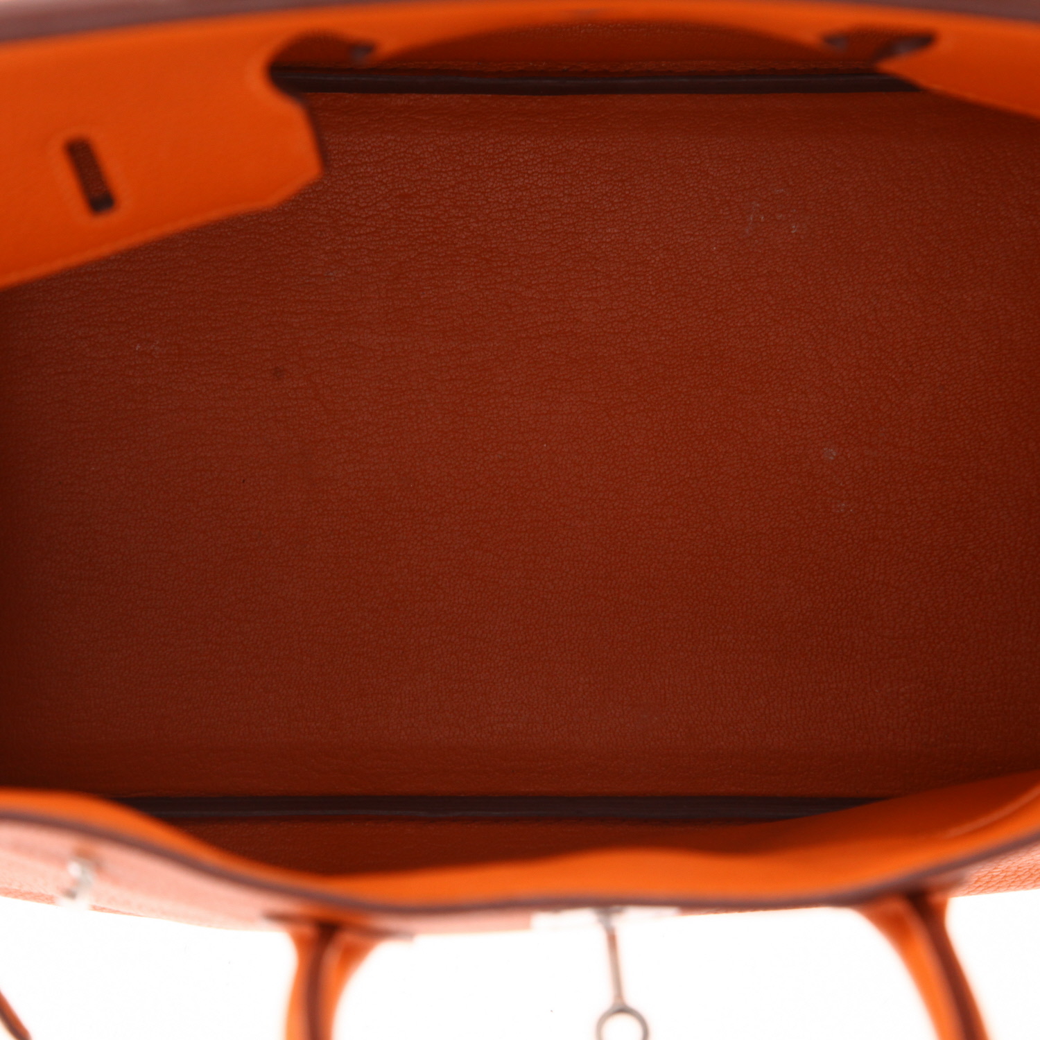 Bolso de mano Hermès  Birkin 35 cm en cuero togo naranja - Detail D4