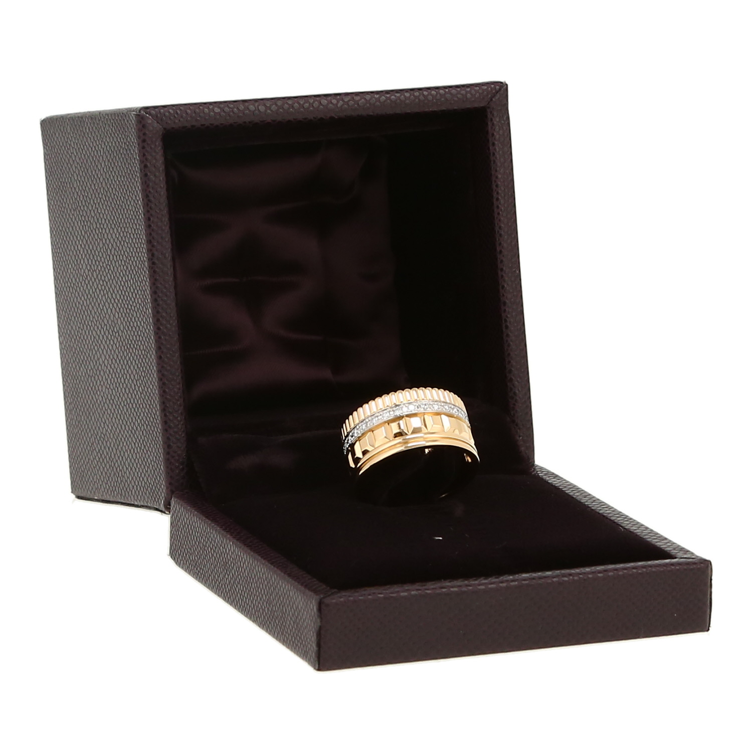 Bague Boucheron Quatre Radiant Edition en or jaune, or blanc et diamants - Detail D2