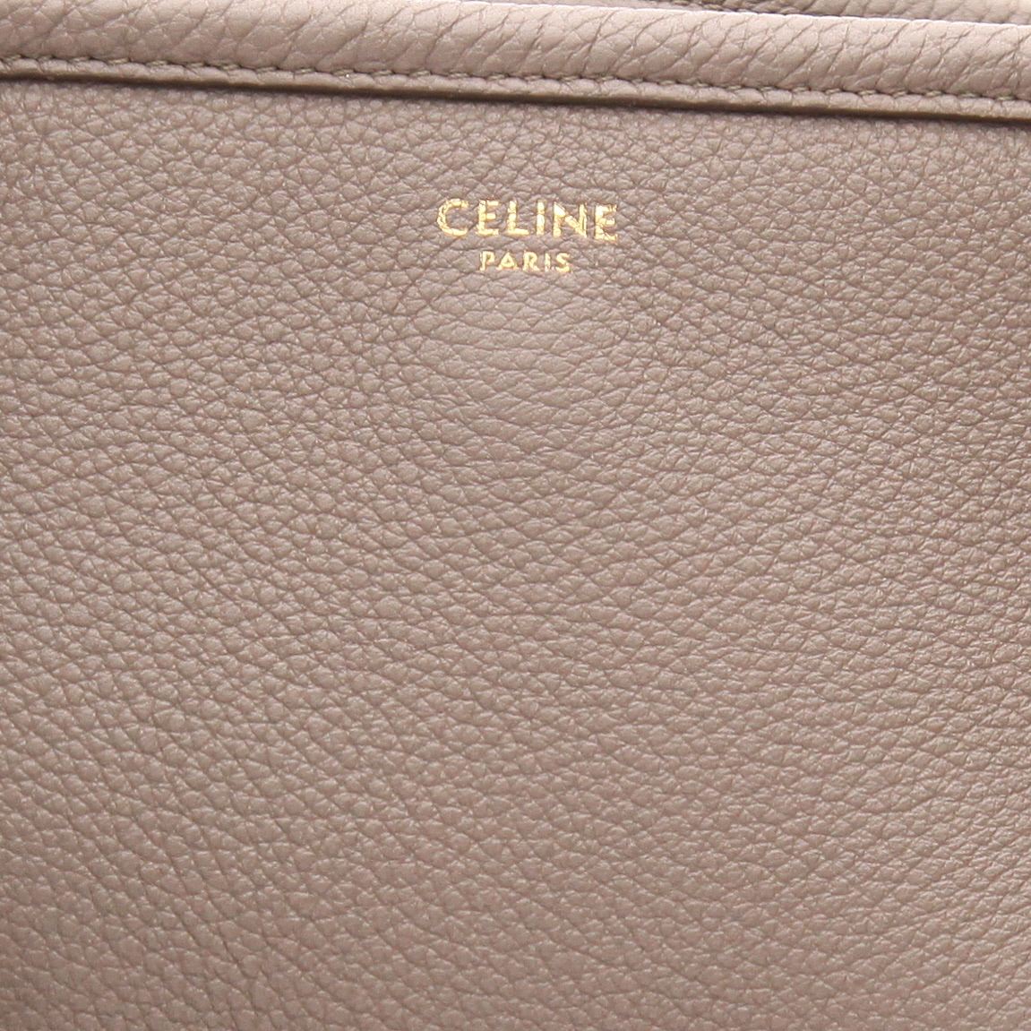 Celine shopping bag in taupe leather - Detail D2