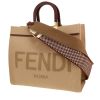 Fendi  Sunshine shopping bag  in beige logo canvas - 00pp thumbnail