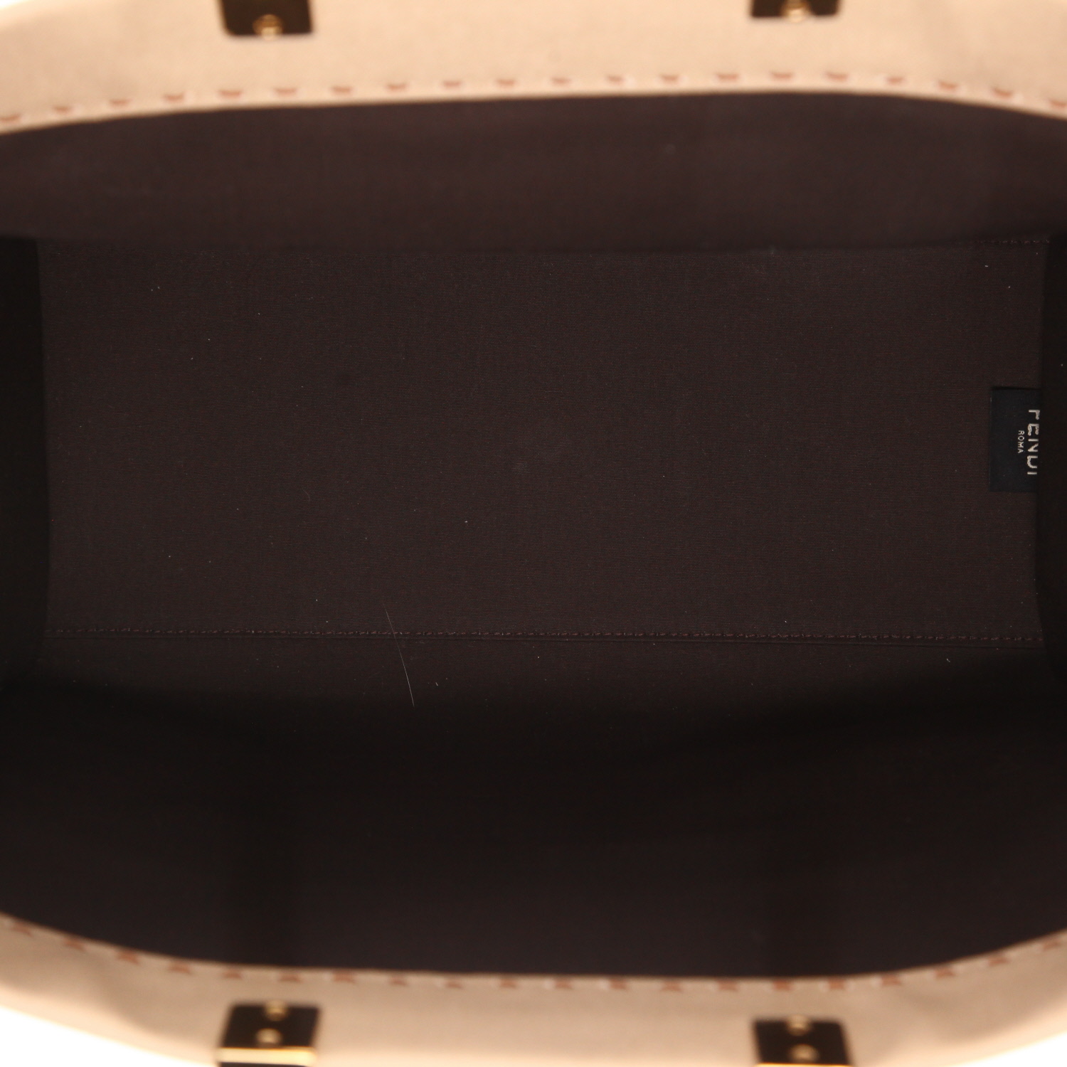 Fendi Sunshine shopping bag in beige logo canvas - Detail D3