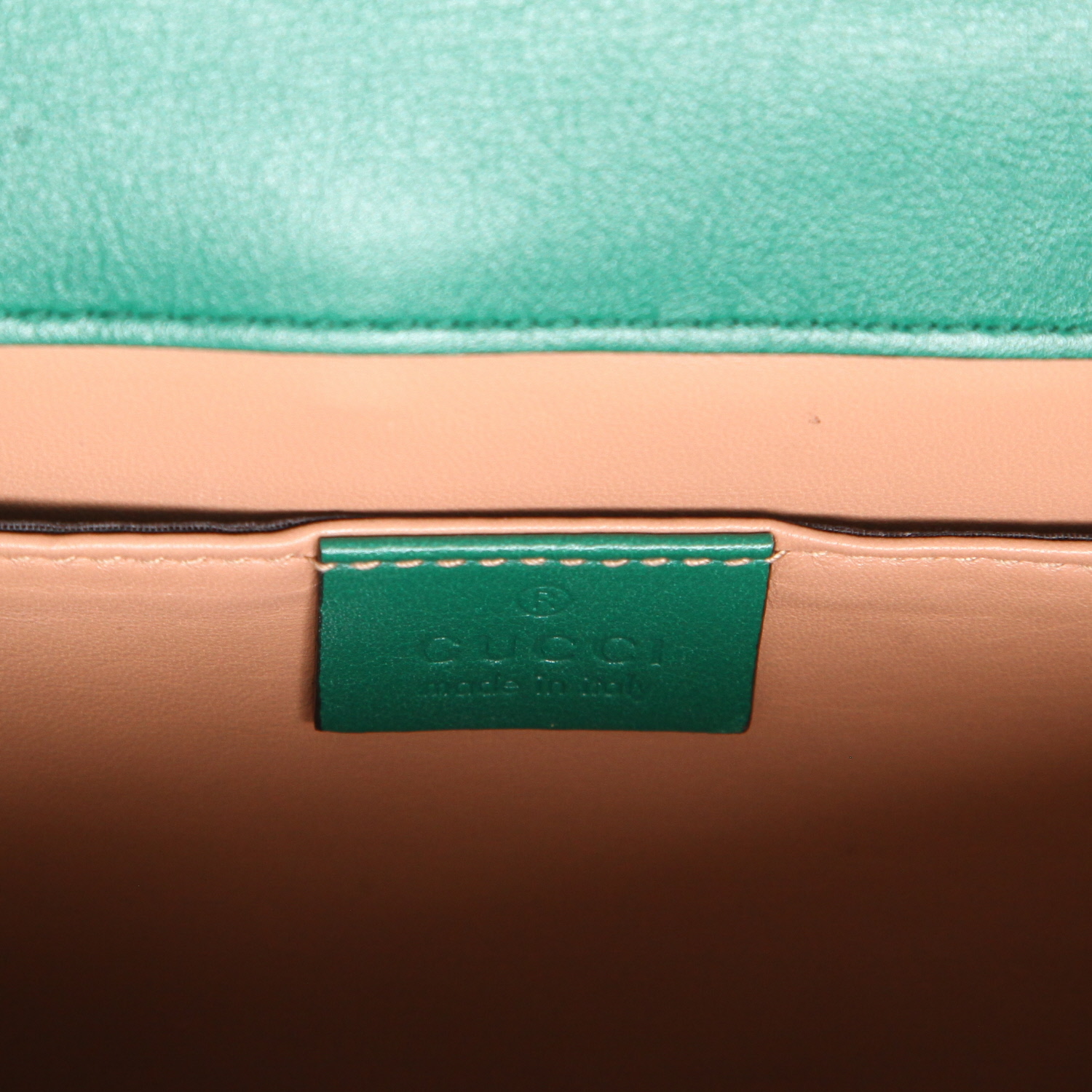 Gucci  GG Marmont mini  shoulder bag  in green crocodile - Detail D2