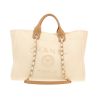 Chanel  Deauville shopping bag  in ecru canvas  and beige leather - 360 thumbnail