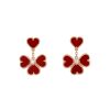 Paire de pendants d'oreilles Van Cleef & Arpels Sweet Hearts en or rose, cornaline et diamants - 00pp thumbnail