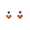 Paire de pendants d'oreilles Van Cleef & Arpels Sweet Hearts en or rose, cornaline et diamants - 360 thumbnail