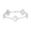 Van Cleef & Arpels Vintage Alhambra bracelet in white gold and mother of pearl - 00pp thumbnail