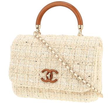 Bolso bandolera Chanel  Knock on Wood en tweed crudo
