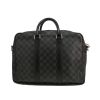 Louis Vuitton   briefcase  in grey damier canvas  and black leather - Detail D4 thumbnail