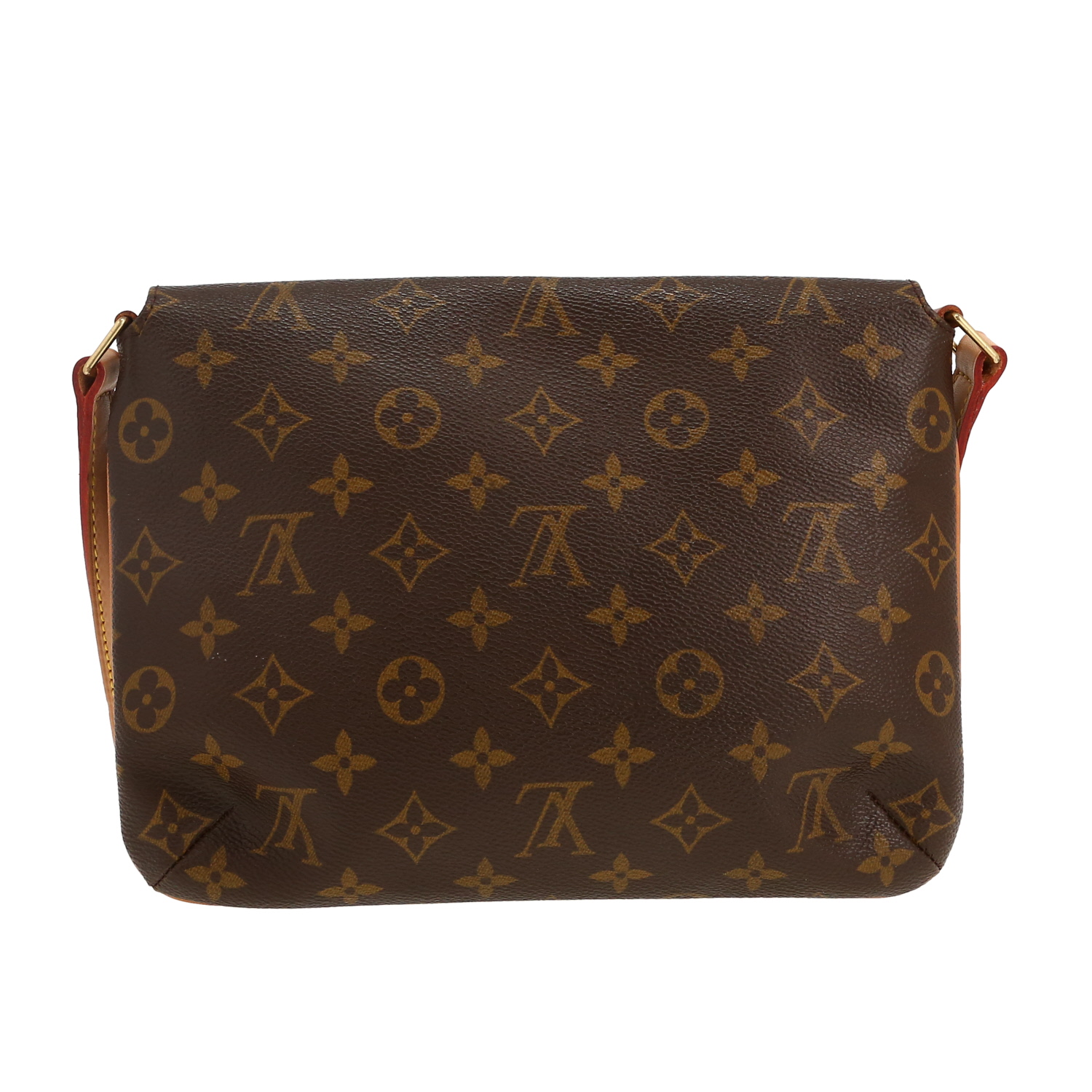 Sac bandoulière Louis Vuitton  Musette Tango en toile monogram marron et cuir naturel - Detail D4