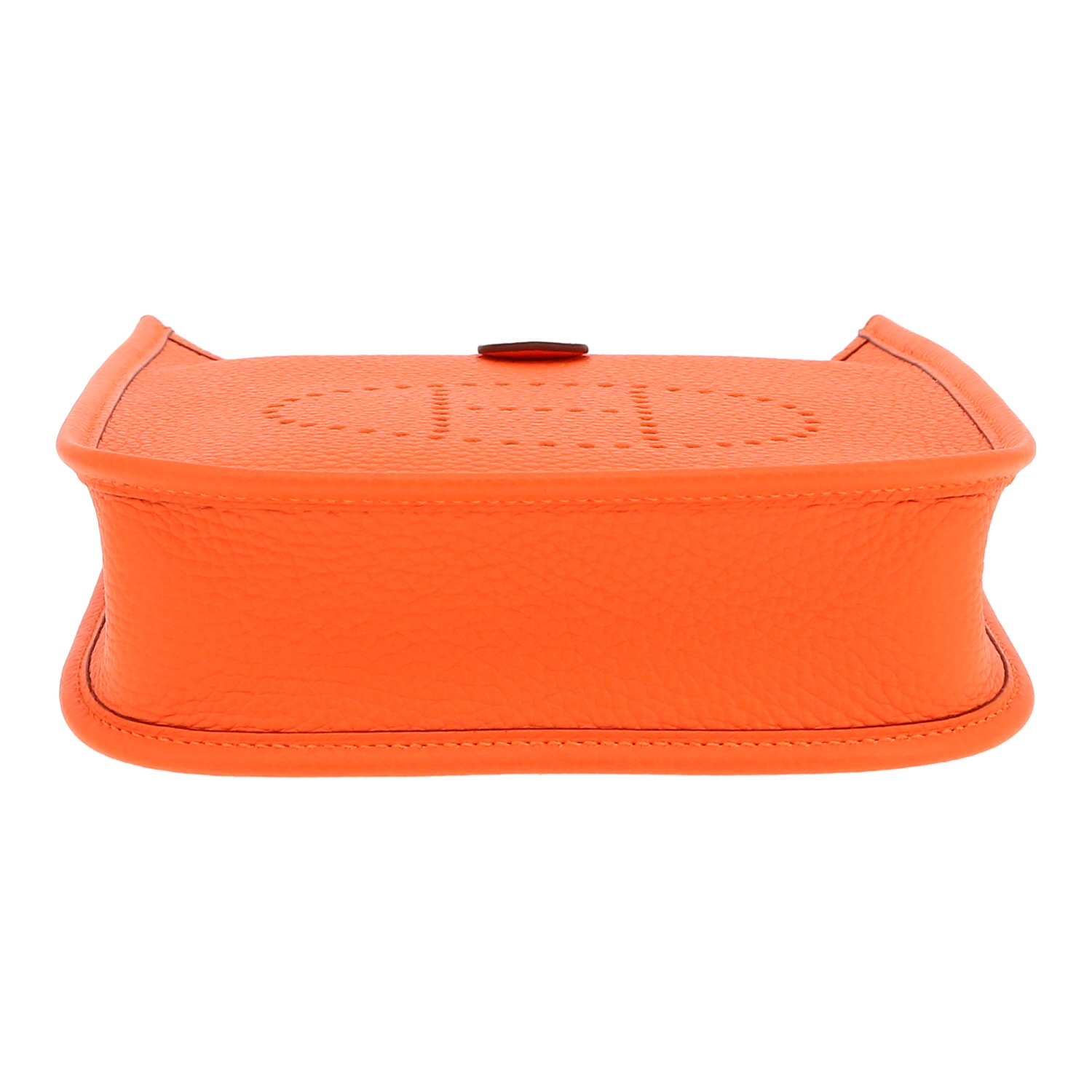 Hermès  Evelyne 16 cm shoulder bag  in orange leather taurillon clémence - Detail D1