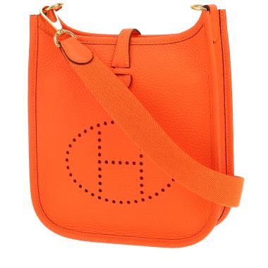 Borsa a tracolla Hermès  Evelyne 16 cm in pelle taurillon clemence arancione