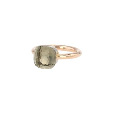 Bague Pomellato Nudo en or rose et quartz vert