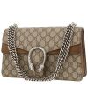 Gucci  Dionysus bag worn on the shoulder or carried in the hand  in beige "sûpreme GG" canvas  and brown suede - 00pp thumbnail