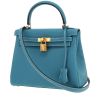 Hermès  Kelly 25 cm handbag  in blue jean togo leather - 00pp thumbnail