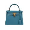 Hermès  Kelly 25 cm handbag  in blue jean togo leather - 360 thumbnail