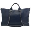 Chanel  Deauville shopping bag  in blue leather - Detail D4 thumbnail