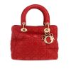 Sac à main Dior  Lady Dior moyen modèle  en cuir cannage rouge - 360 thumbnail