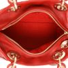 Dior  Lady Dior medium model  handbag  in red leather cannage - Detail D3 thumbnail