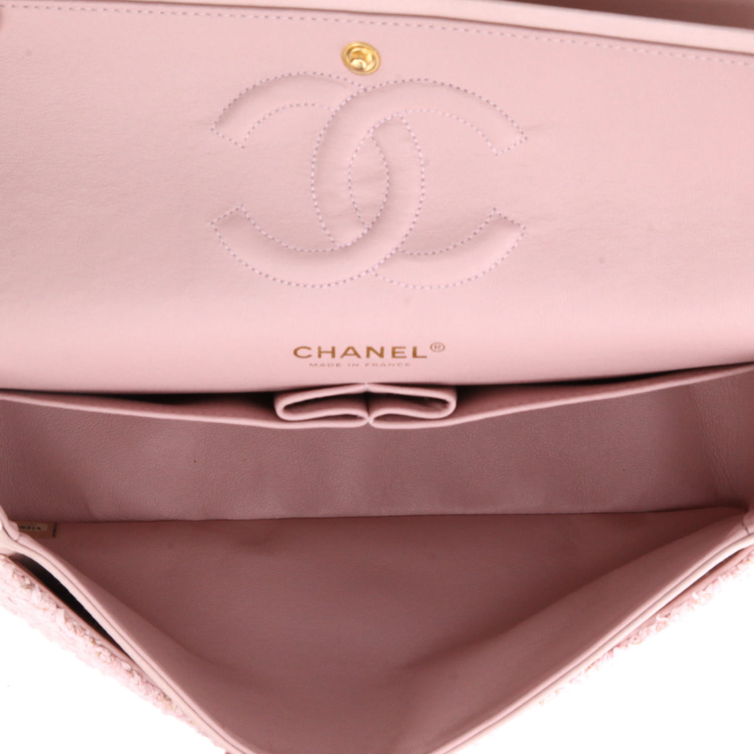 Borsa Chanel  Timeless Classic in tweed rosa - Detail D3