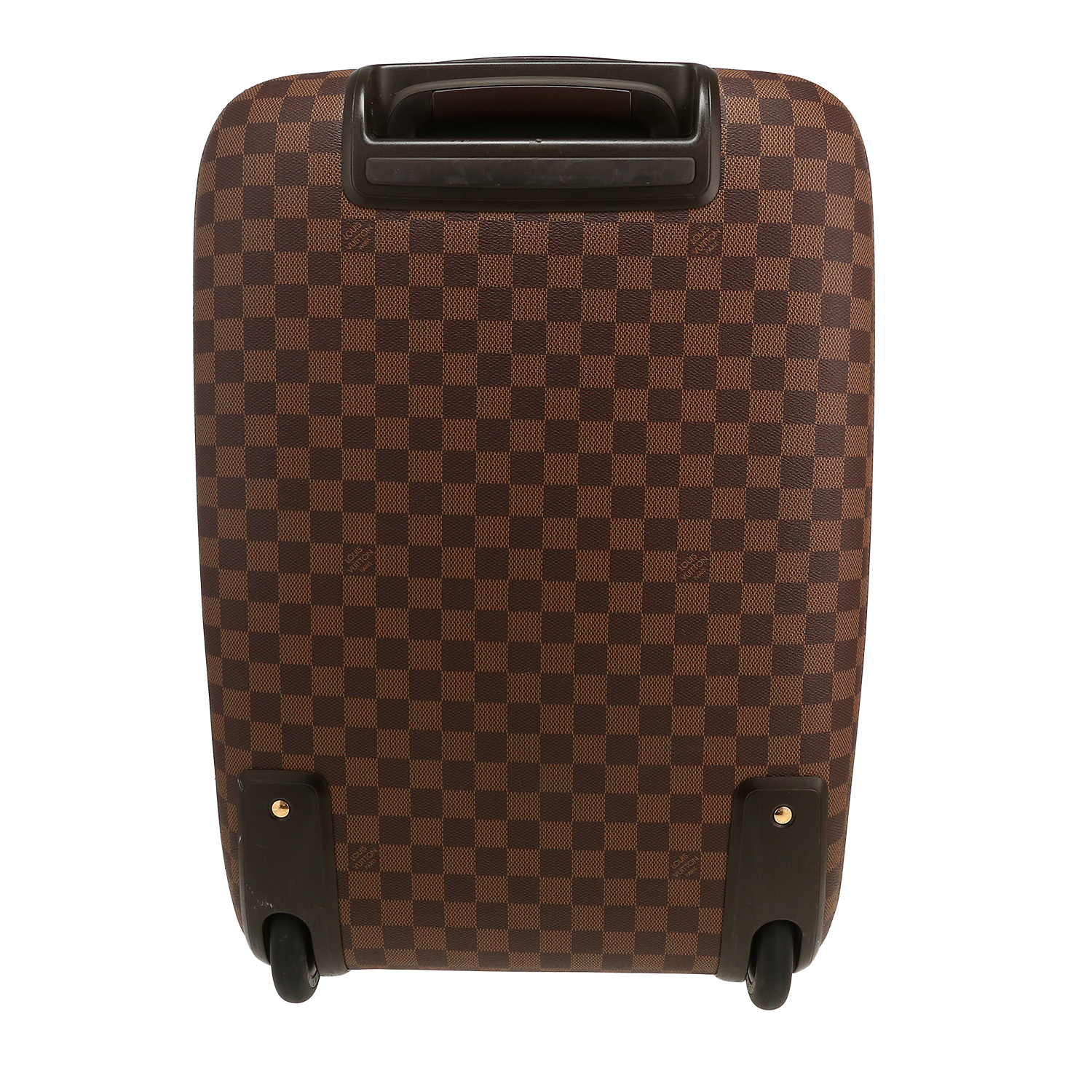 Louis Vuitton  Pegase suitcase  in brown damier canvas  and brown leather - Detail D4