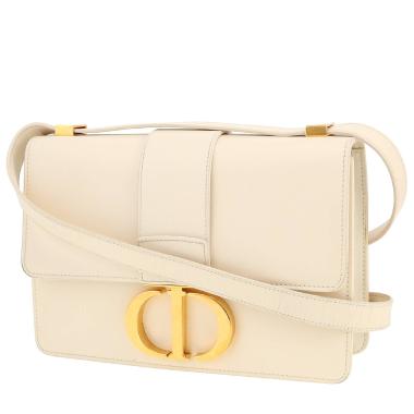 Bolso bandolera Dior  30 Montaigne en cuero liso blanco
