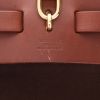 Hermès  Herbag bag worn on the shoulder or carried in the hand  in brown canvas  and black leather - Detail D2 thumbnail