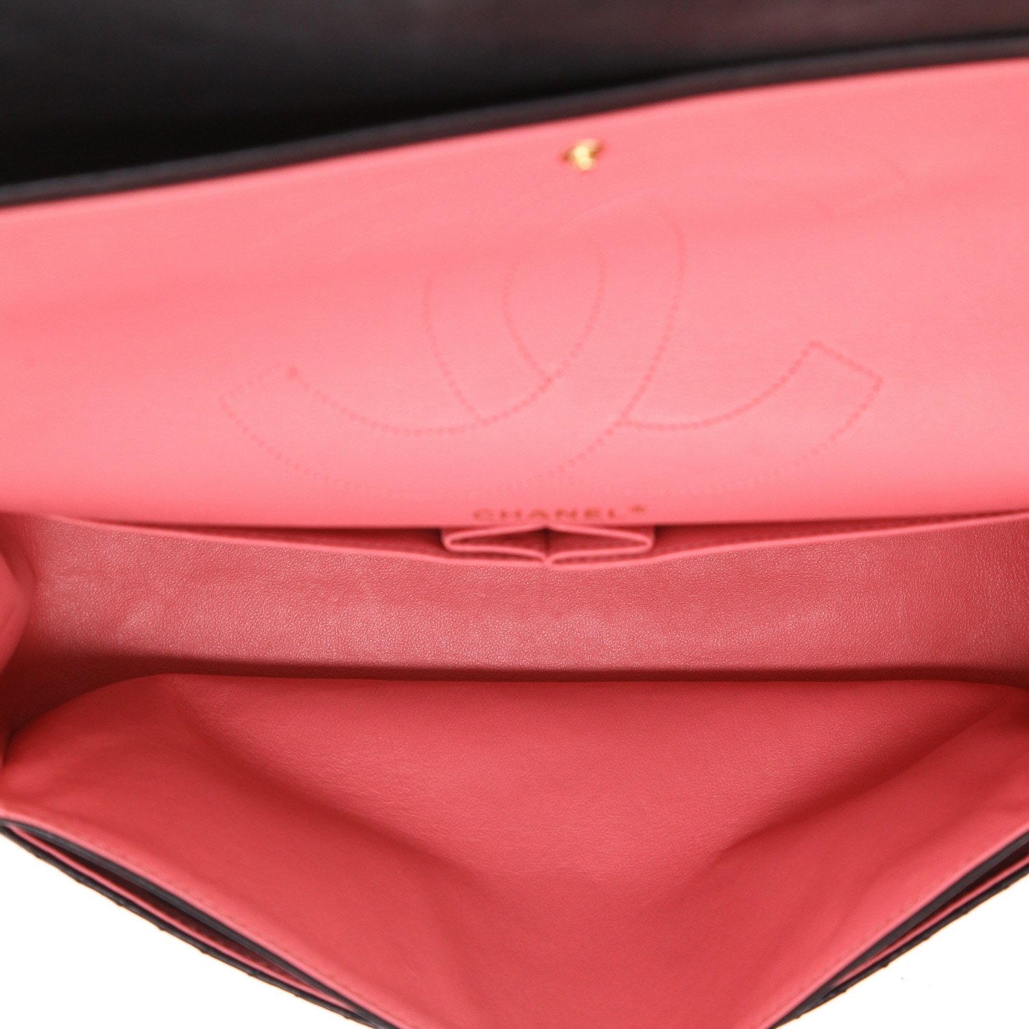 Borsa a tracolla Chanel  Chanel 2.55 in pelle trapuntata a zigzag nera - Detail D3