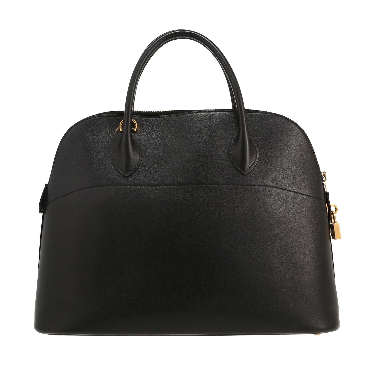 Sac à main Hermès Bolide 35 cm en cuir Swift noir - Detail D4