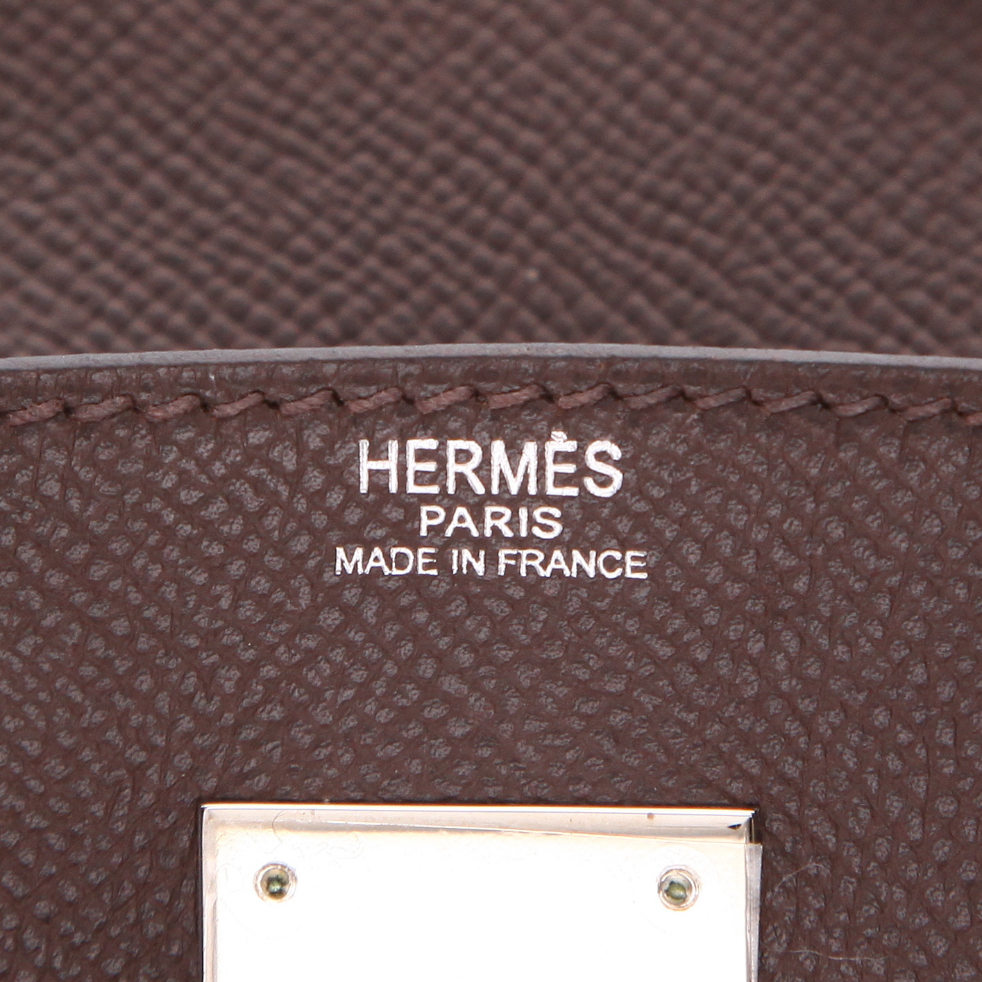 Borsa Hermès  Haut à Courroies in pelle Epsom marrone cioccolato - Detail D2