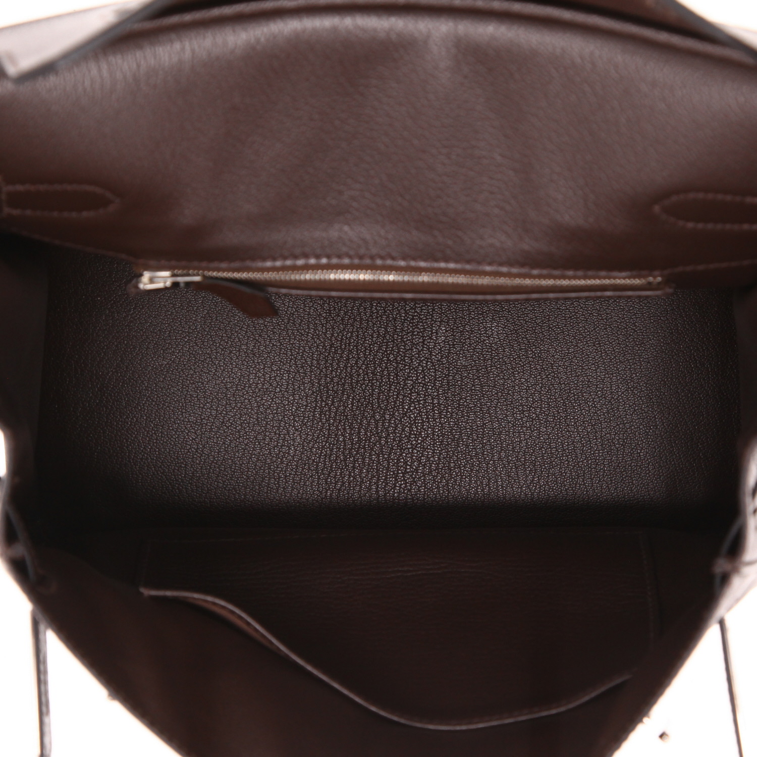 Sac à main Hermès  Haut à Courroies en cuir epsom marron-chocolat - Detail D3