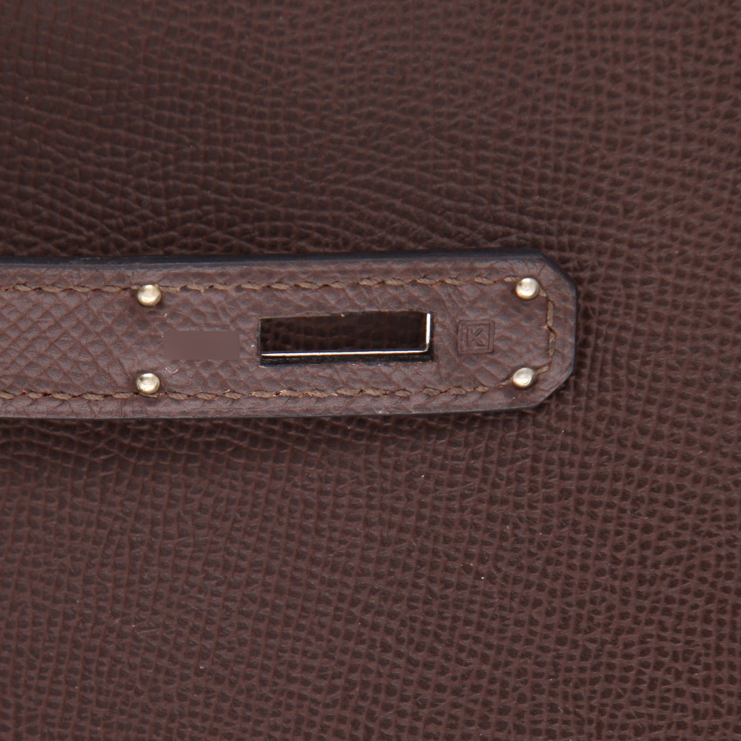 Bolso de mano Hermès  Haut à Courroies en cuero epsom marrón chocolate - Detail D4