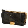 Chanel  Boy shoulder bag  in black and gold braided leather - 00pp thumbnail