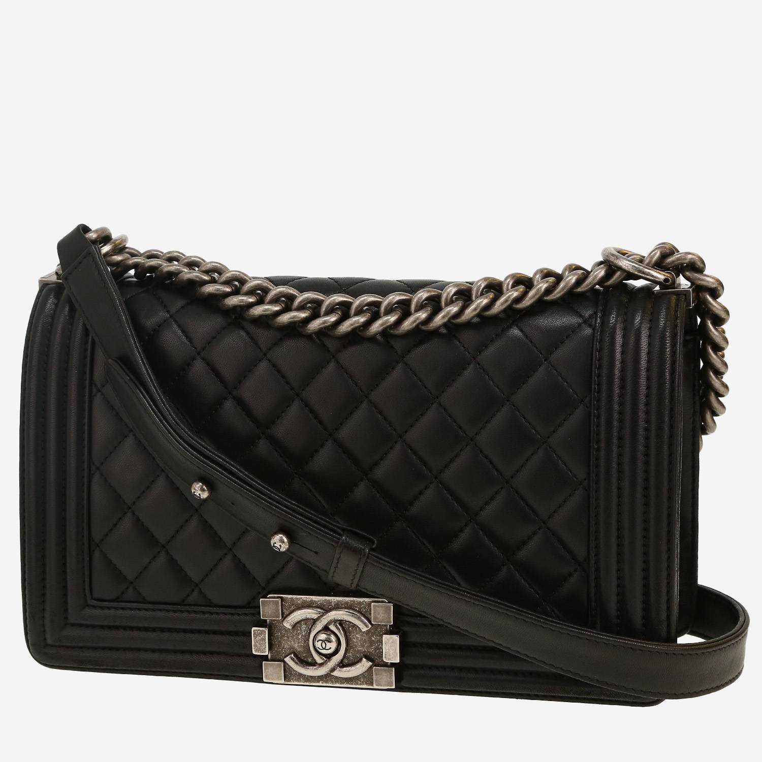 Sac bandoulière Chanel  Boy en cuir matelassé noir