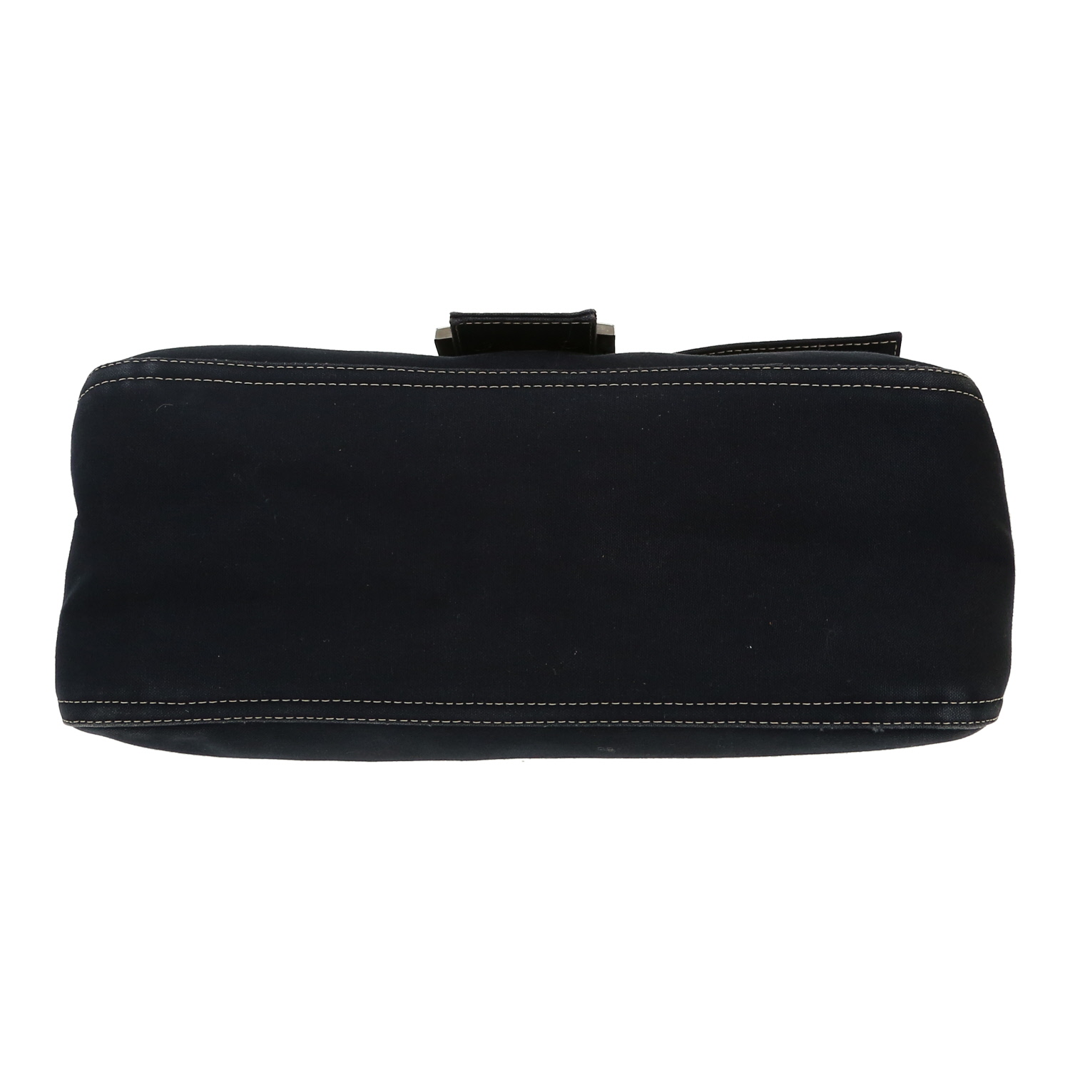 Fendi Mamma Baguette handbag in navy blue canvas - Detail D1