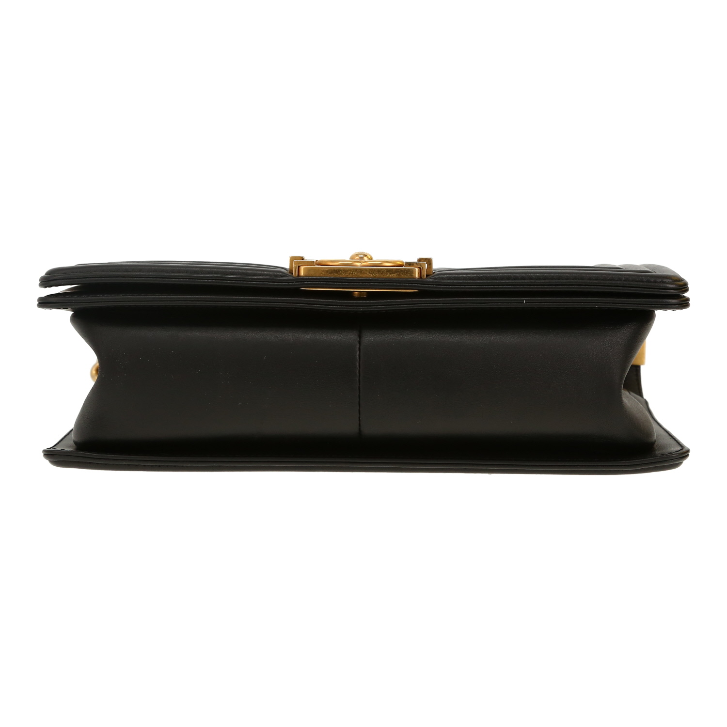 Bolso bandolera Chanel Boy en cuero acolchado negro - Detail D1